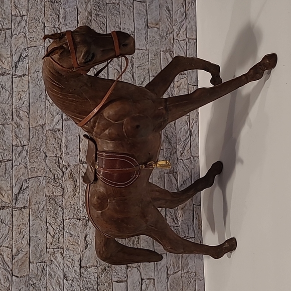 Vintage Leather Horse Other - Vintage Hand Sculpted Leather Horse